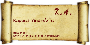 Kaposi András névjegykártya