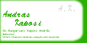 andras kaposi business card